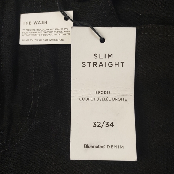 Bluenotes Denim NWT Jeans Brodie Slim Straight Leg 31" Inseam Zip Fly Black - Picture 7 of 12